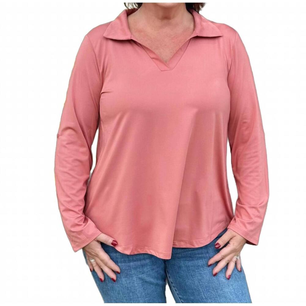 NEW SOUTHERN GRACE gemma v-neck top in pink